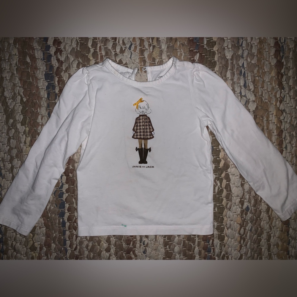 Janie and Jack White Long Sleeve Tee with Graphic